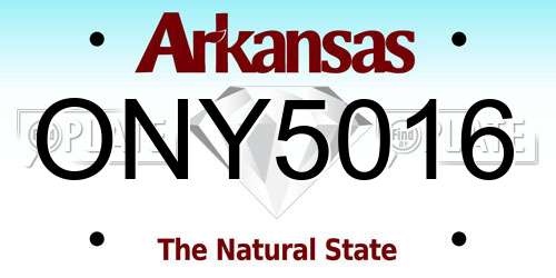 ONY5016 Arkansas License Plate