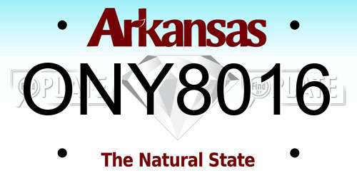 ONY8016 Arkansas License Plate