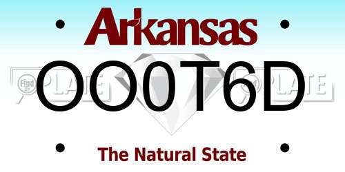 OO0T6D Arkansas License Plate