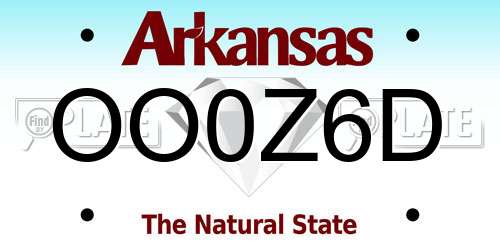 OO0Z6D Arkansas License Plate