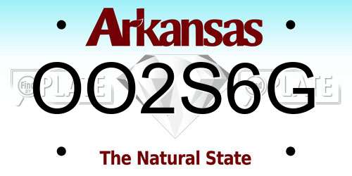 OO2S6G Arkansas License Plate