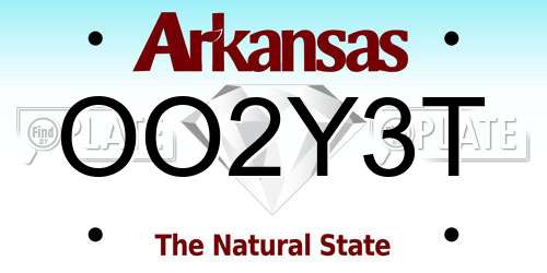 OO2Y3T Arkansas License Plate