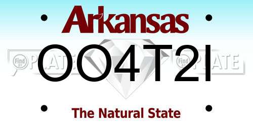 OO4T2I Arkansas License Plate