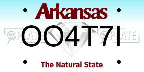 OO4T7I Arkansas License Plate
