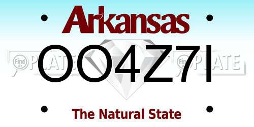 OO4Z7I Arkansas License Plate