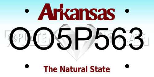 OO5P563 Arkansas License Plate