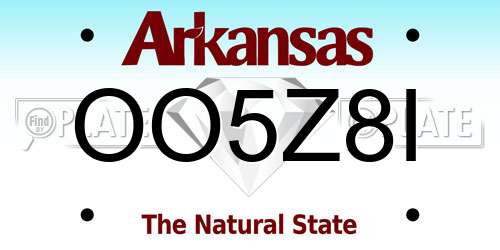 OO5Z8I Arkansas License Plate