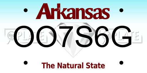 OO7S6G Arkansas License Plate