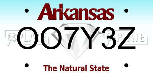 OO7Y3Z Arkansas License Plate
