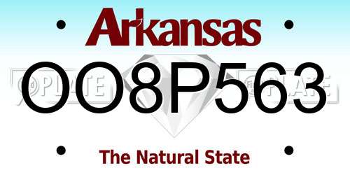 OO8P563 Arkansas License Plate