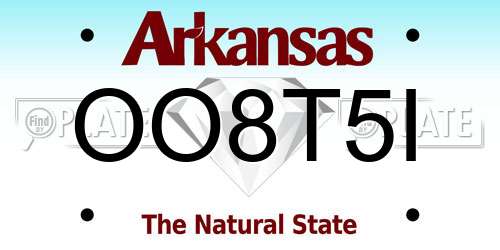 OO8T5I Arkansas License Plate