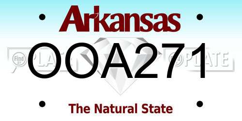 OOA271 Arkansas License Plate