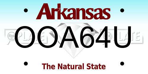 OOA64U Arkansas License Plate