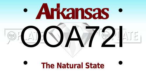 OOA72I Arkansas License Plate