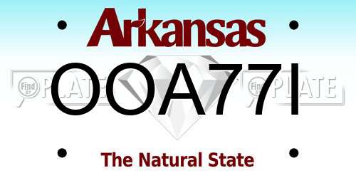 OOA77I Arkansas License Plate