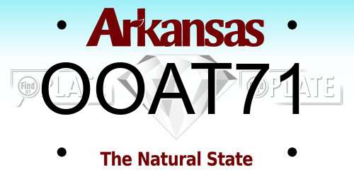 OOAT71 Arkansas License Plate