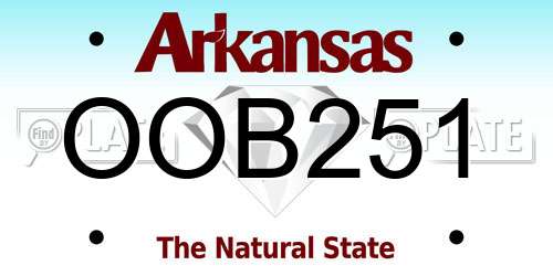 OOB251 Arkansas License Plate