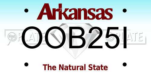 OOB25I Arkansas License Plate