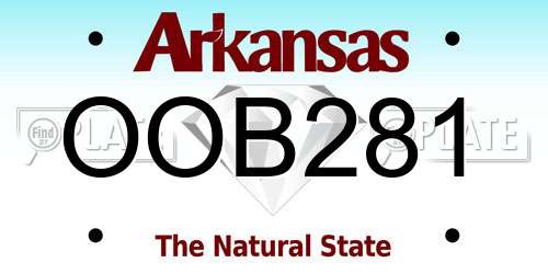 OOB281 Arkansas License Plate