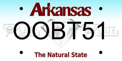 OOBT51 Arkansas License Plate