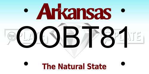 OOBT81 Arkansas License Plate
