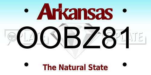 OOBZ81 Arkansas License Plate