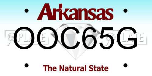 OOC65G Arkansas License Plate