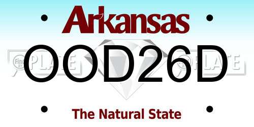 OOD26D Arkansas License Plate