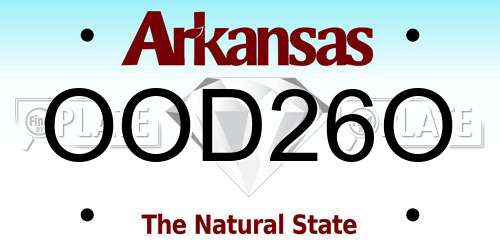OOD26O Arkansas License Plate