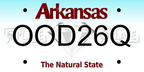 OOD26Q Arkansas License Plate