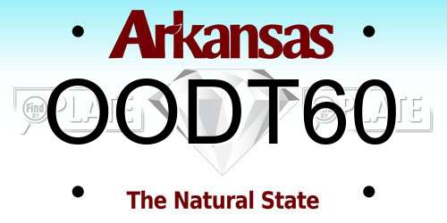 OODT60 Arkansas License Plate