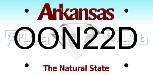 OON22D Arkansas License Plate
