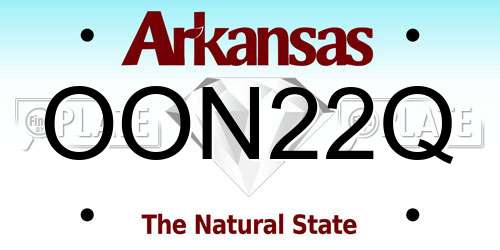 OON22Q Arkansas License Plate