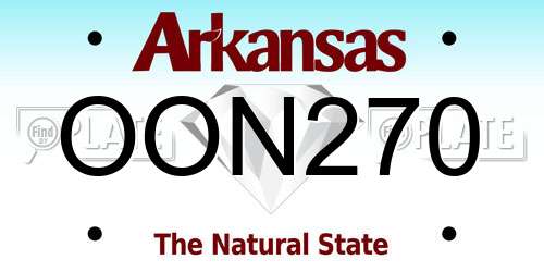 OON270 Arkansas License Plate
