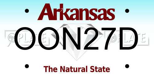 OON27D Arkansas License Plate