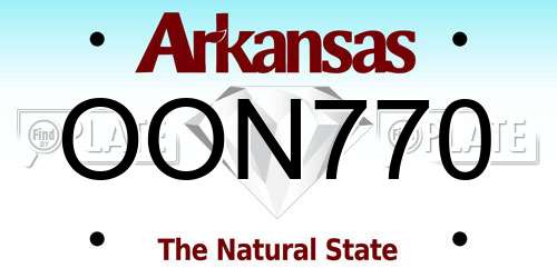 OON770 Arkansas License Plate