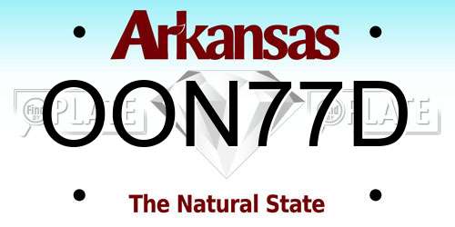 OON77D Arkansas License Plate