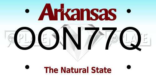 OON77Q Arkansas License Plate