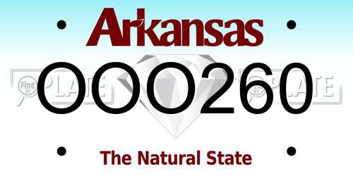 OOO260 Arkansas License Plate