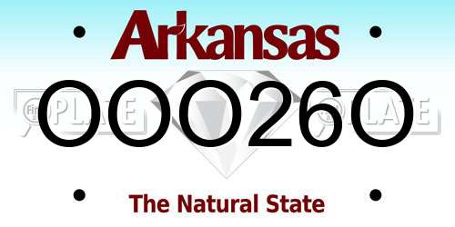 OOO26O Arkansas License Plate
