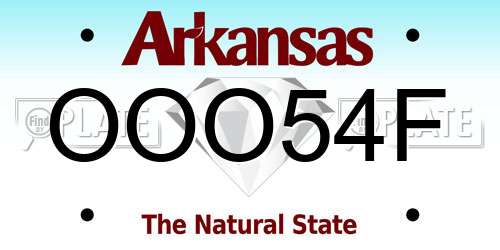 OOO54F Arkansas License Plate