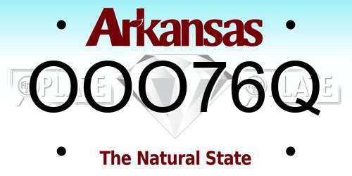 OOO76Q Arkansas License Plate