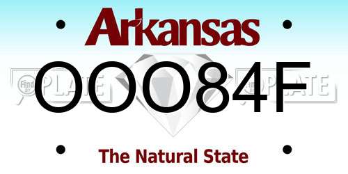 OOO84F Arkansas License Plate