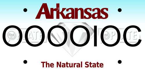 OOOOIOC Arkansas License Plate