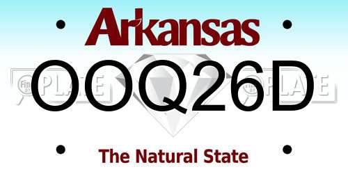 OOQ26D Arkansas License Plate