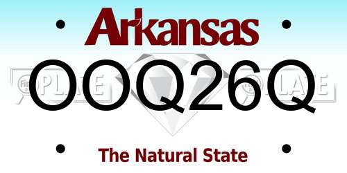 OOQ26Q Arkansas License Plate