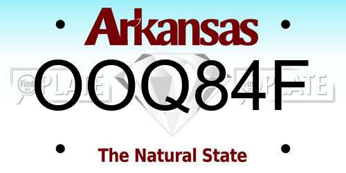 OOQ84F Arkansas License Plate