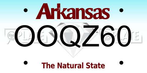OOQZ60 Arkansas License Plate