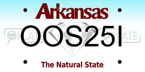 OOS25I Arkansas License Plate