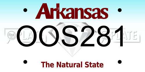 OOS281 Arkansas License Plate
